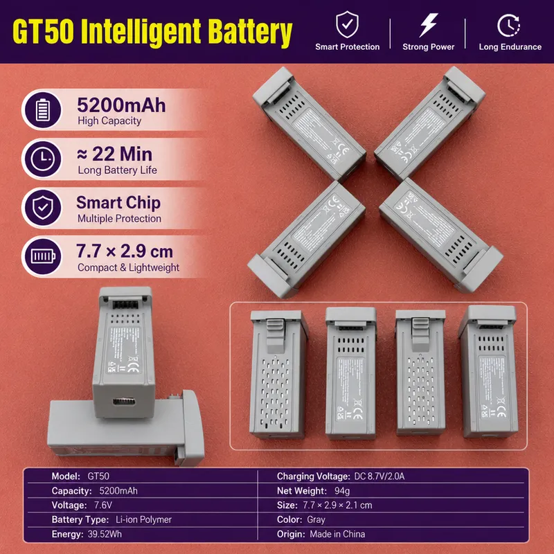 Drone Rc Gt50 - for GT50 Drone 3.7V 1300mAh Lithium