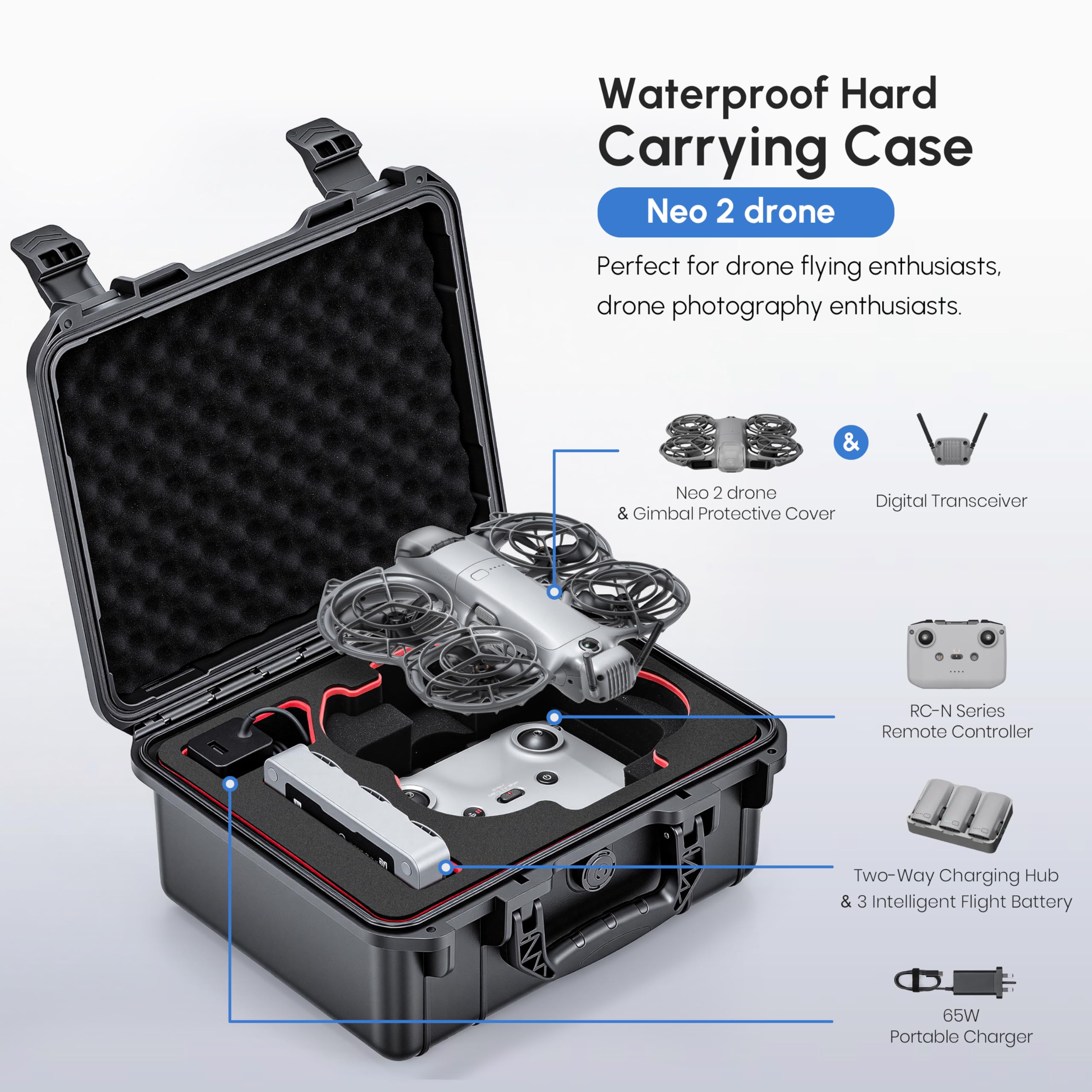 Drone Rc Cover - NEO 2 Case,Waterproof Hard Carrying Case