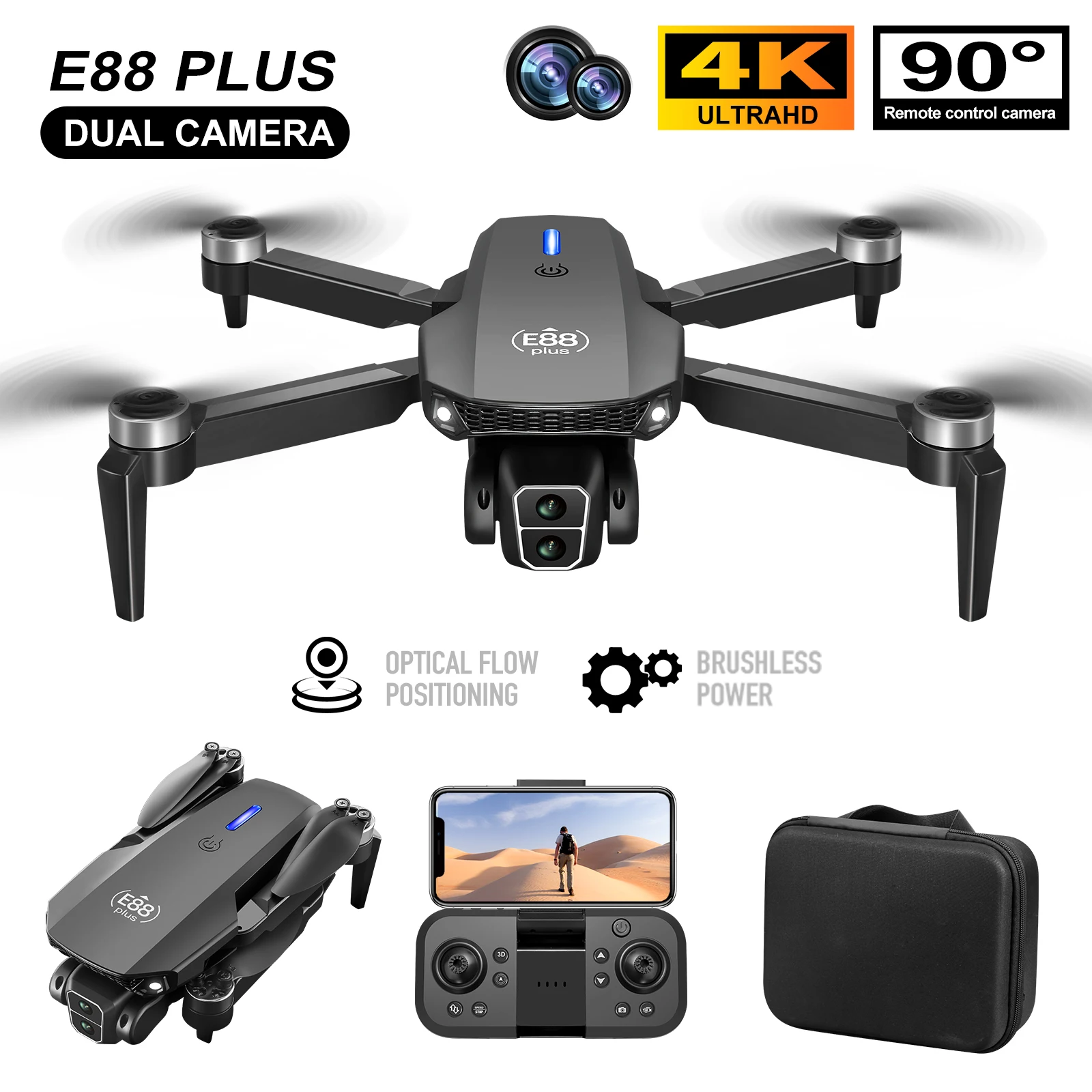 New E88 Plus Quadcopter Drone: - Rc Drone E88 ulasan dan harga