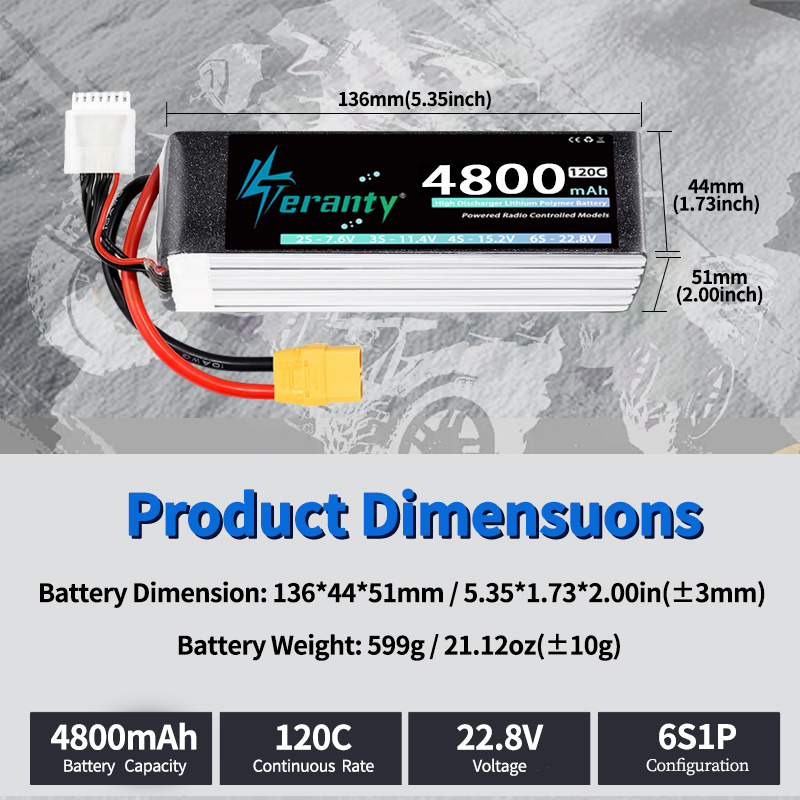TERANTY 6S 4800mAh Lipo Batter - Nano Quad Fpv ulasan dan harga