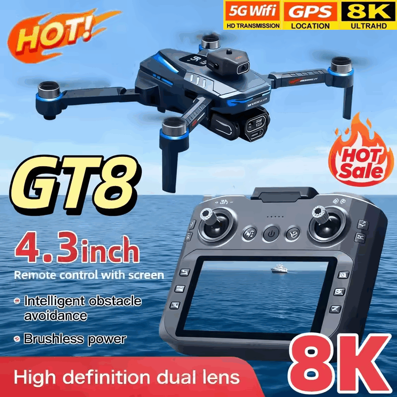 GT8 Drone 8K HD Camera 5G WIFI - Drone Rc Controller Price ulasan dan harga